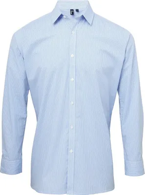 Produktbild von Premier - Hemd für Herren  Langärmlig PC6015 (L) (Hellblau/Weiß)