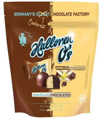 Produktbild von Halloren O's Vanilla & Chocolate 144g