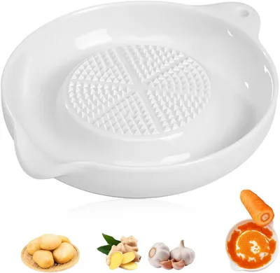 Imagen del producto de Rallador de ajo de cerámica con cepillo, 11,2 x 9,2 cm, para la cocina