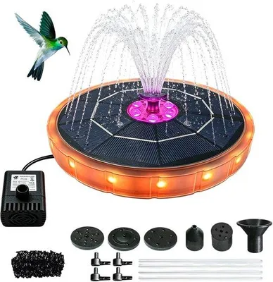 Produktbild von Solarbetriebene Springbrunnenpumpe, 3,8 W - schwimmende Teichpumpe - farbenfrohes Design - ideal für Garten und Vogeltränke