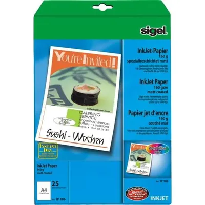 Produktbild von SIGEL IP186 Inkjet Papier Professional, matt, 160 g/m², A4, 25 Blatt