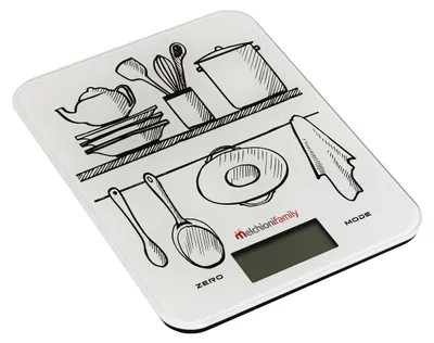Küchenwaage aus Glas, LCD-Display, bis 10 kg, Multicolore