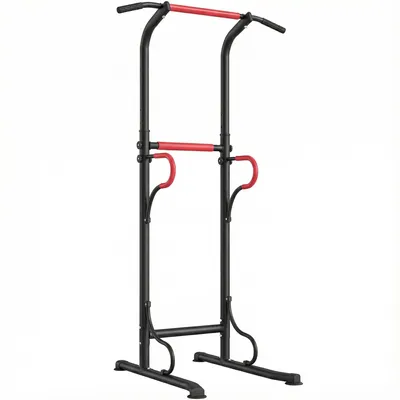 Produktbild von Power Tower höhenverstellbar Dip Station mit Klimmzugstange, Saugnäpfe Kraftstation für Zuhause