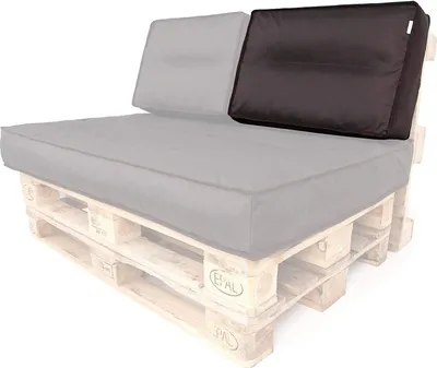 Produktbild von Paletový polštářek opěradlo 60x40 cm odnímatelný potah voděodolný Paletové polštářky Paletové polštářky Zahradní polštářky Venkovní paletové polštářky Tmavě hnědá barva