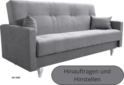 Produktbild von Schlafcouch LUDWIK, Bettkasten und Schlaffunktion, Schlafsofa - Grau