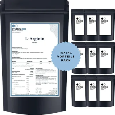 Produktbild von L-Arginin Base  Pulver (40-100 Mesh) – 10kg (10X1kg)