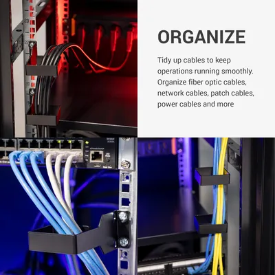 Produktbild von kwmobile 5x Kabelführungsbügel Serverschrank - 4,4 x 10,1 x 6 cm - Netzwerkschrank Kabelführung Kabelmanagement - Rack Kabelführungen 5er Set