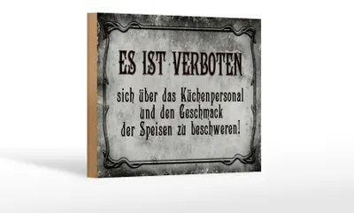 Produktbild von Holzschild Spruch 18x12cm verboten über Küchenpersonal