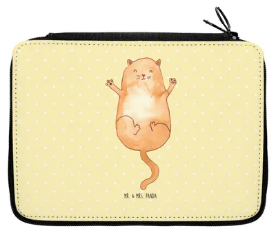 Produktbild von Mr. & Mrs. Panda Etui Katze Umarmen - Gelb Pastell - Geschenk, Katzen, Familie, Malmappe, Federtasche, Mäppchen, Federmäppchen, Cat, Bleistiftetui, Cats