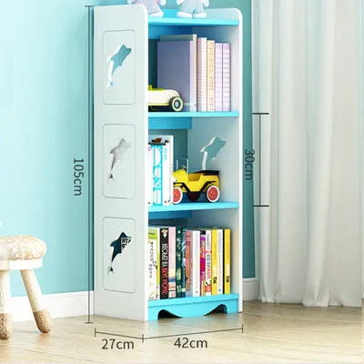 Produktbild von 360Home Regal Kinderbuchregal einfaches Bücherregal blau Klein 4 Ebenen