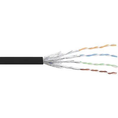 Produktbild von InLine® Patchkabel Cat.6 S/FTP (PiMf), schwarz, AWG27, PVC, CU, 100m