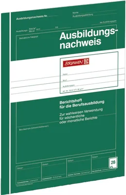 Produktbild von Ausbildungsnachweisheft A4 grün Packung mit 10 Stück