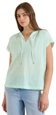 Productafbeelding van Cecil gestreepte structuurblouse, kleur: Juicy Lime, maat: S
