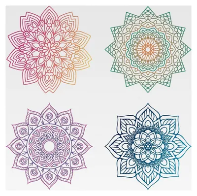 Produktbild von 4 Stück Mandala-Fensteraufkleber Statische Blume des Lebens Aufkleber für Glasschiebetüren