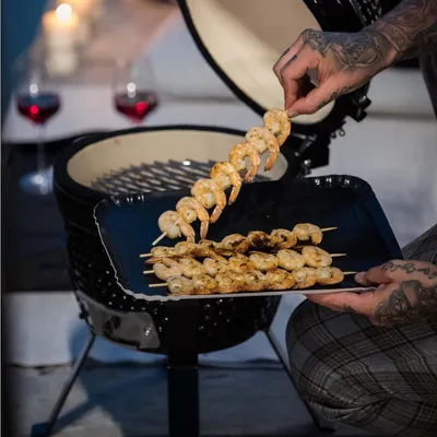 Immagine prodotto di Barbecue Kamado in Vetroceramica - Griglia per barbecue - Affumicatore - Griglia a carbone - Forno portatile