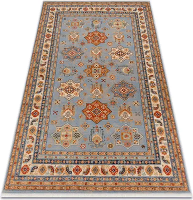 Produktbild von Teppich Wolle KESHAN Franse, Rahmen orientalisch 7683/53544 beige / blau Mehrfarben 300x380 cm
