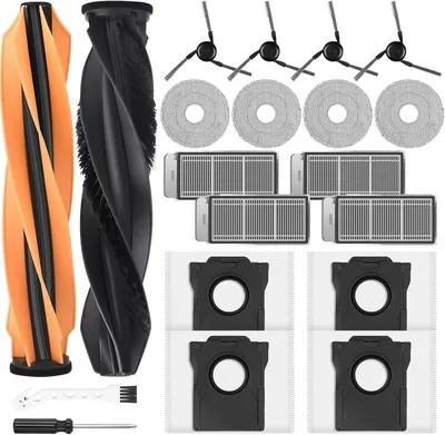 Produktbild von 20 Zubehör für Mova V50 Ultra/Dreame X50 Ultra / L50 / L40s Pro Ultra / Matrix10 Ultra / X50 Master Saugroboter, 2 Hauptbürste, 4 Staubbeutel, 4 Wischpad, 4 Filter, 4 Seitenbürsten, Reinigungsbürste