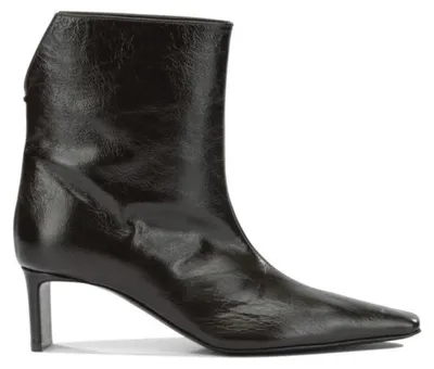 Imagen del producto de Botines de cuero negros para mujer, marca KHAITE, talla 40.5