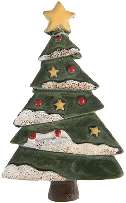 Zdjęcie produktu dla Dekoracja świąteczna na choinkę, żywica, 5x1x9 cm, zielono-biała, Clayre & Eef