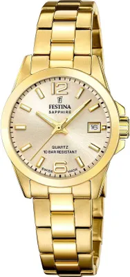 Produktbild von Festina Damenuhr Swiss Made Armbanduhr Edelstahl gold UF20050/2
