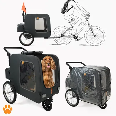 Productafbeelding van 3-in-1 Hond Fietsaanhanger en Buggy