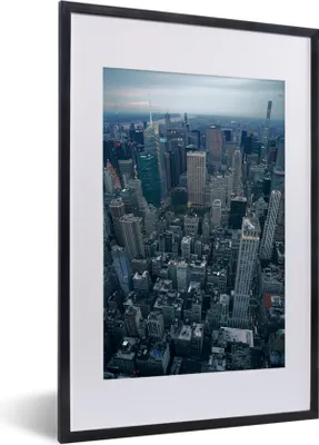 Produktbild von MuchoWow® Gerahmtes Poster Skyline - Architektur - New York - Amerika 40x60 cm - Poster mit Schwarzem Bilderrahmen Wandposter Rahmen Foto Bilder - Poster in Rahmen