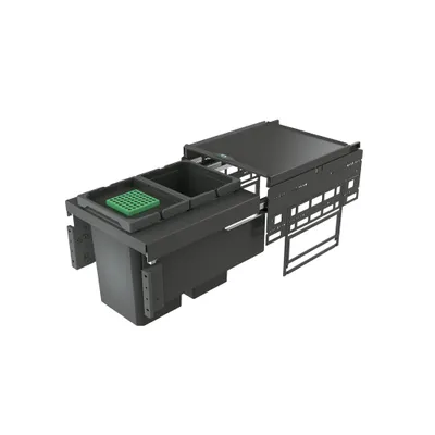 Immagine prodotto di NABER 8013313 - Contenitori per rifiuti da 20 litri (2 x 10 litri), modello COX® BASE 360 S/400-2, colore antracite, con coperchio biodegradabile, adatti per mobili a partire da una larghezza di 40 cm