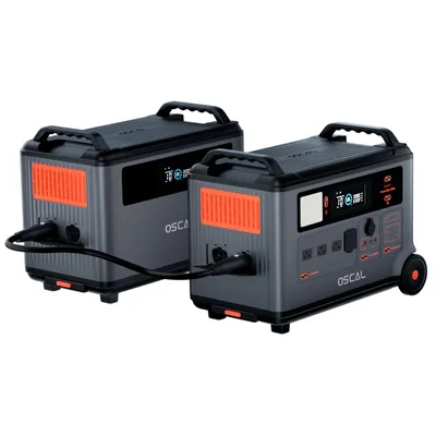 Produktbild von OSCAL PowerMax 3600 Tragbare Solarspeicher 3600Wh(3600W) Powerstation + OSCAL BP3600 3600Wh Zusatzakku, LiFePO4 Stromerzeuger, Notstromversorgung