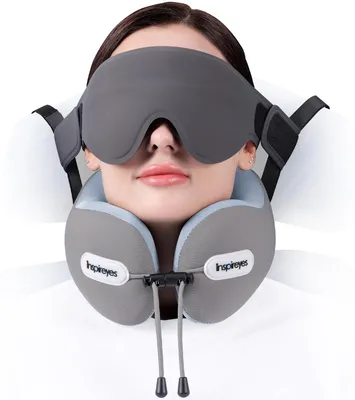 Produktbild von Reisekissen mit Sicherheitsgurt und 3D-Schlafmaske