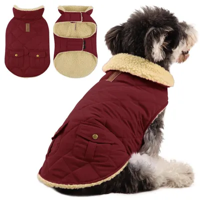 Produktbild von Hundemantel Winter Wasserdicht Mittelgroß Burgund