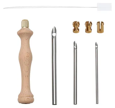 Punch Needle Set 5-tlg. mit Holzgriff, DIY Stickerei