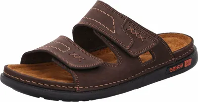 Produktbild von Rohde Herren Pantolette Leder Klettverschluss Clog Cento 6003, Größe:46 EU, Farbe:Braun