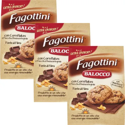 Produktbild von BALOCCO Faccine - Italienisches Mürbegebäck mit Schokolade und Haselnüssen 700g (Fagottini, x3)