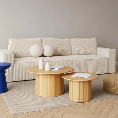 Obrázek produktu pro Rozkládací pohovka GUTTO CORDA CREME z manšestrové látky s funkcí spánku - moderní design v módních barvách