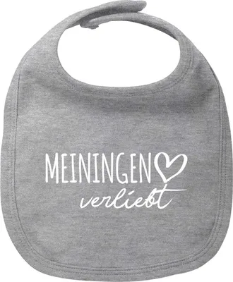 Produktbild von Huuraa Baby Lätzchen Meiningen verliebt Heather Grey Klettverschluss  Baumwolle Latz Geschenkidee