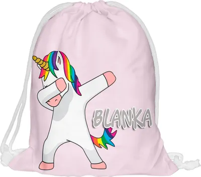 Produktbild von Kinder Turnbeutel mit Namen Beutel Fullprint Tasche Gymsac Jutebeutel Print Bag Fitness Unicornss [010]