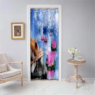 Immagine prodotto di Tenda per porta, oscurante, con occhielli, verde, 130x200 cm, divisorio per ambienti