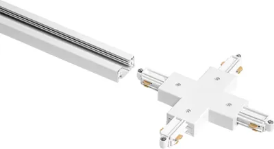 Zdjęcie produktu dla LEDVANCE TRACKLIGHT opcjonalny łącznik krzyżowy, biały, do łączenia czterech torów, które spotykają się w jednym punkcie, nowoczesny, loftowy design, do różnych aranżacji