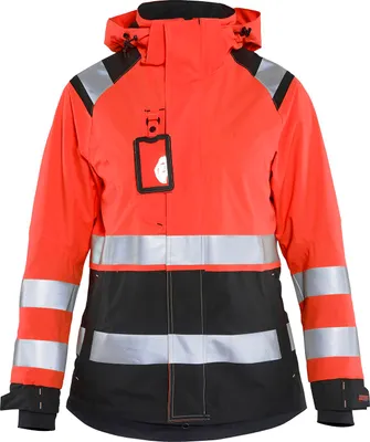Produktbild von Blakläder® Damen High Vis Shell Jacke 4904 1987, Farbe:high vis rot/schwarz, Größe:L