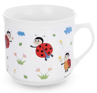 Zdjęcie produktu dla Orion | Kubek ceramiczny biały 650 ml - z motywem biedronki