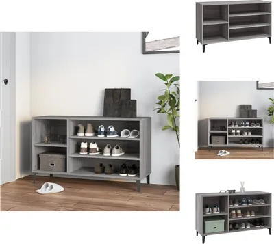 Obrázok produktu pre vidaXL Botník sivý Sonoma 102x36x60 cm Materiál na báze dreva - Regály a skrinky na topánky