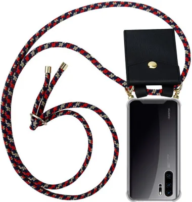 Produktbild von Cadorabo Hülle für Huawei P30 PRO Schutzhülle in Blau Handy Kette Silikon Kordel abnehmbares Etui