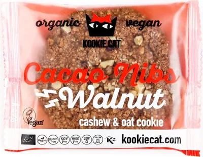 Obrázok produktu pre Kookie Cat Cacao Nibs Walnut, Sušienka, Mandle, 50 g, Kolo, CE, 488 kcal