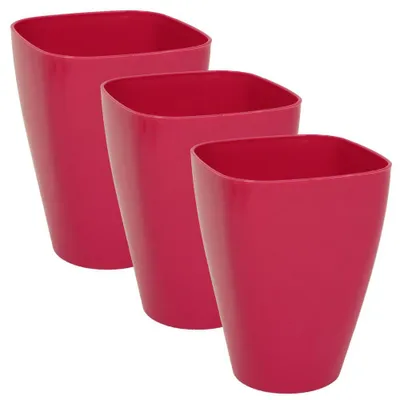 Produktbild von MePla - 3 Stück. Kunststoff-Orchideentopf Quadrat ø 14 fuchsia