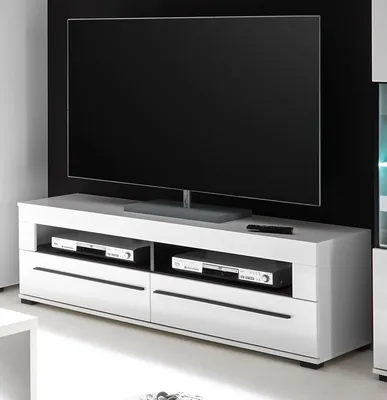 Produktbild von TV-Lowboard "Design-D" in  weiß Hochglanz TV-Unterteil 140 x 47 cm