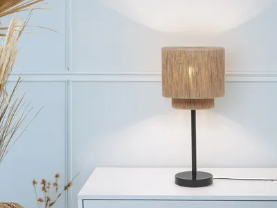 Produktbild von Große Skandinavische LED Nachttischlampe im Boho Style für Schlafzimmer, H: 45cm