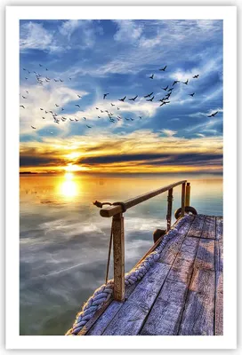 Produktbild von Poster - Poster ohne Rahmen - See Brücke - 61x91,5 cm - Wand Bild - Wanddeko - Wandbilder - Kunstposter - Wandposter - Bilder - Kunstdruck - Wanddekoration - Wandbild - P2XPA61x91-3963