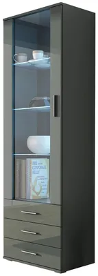 Productafbeelding van Vitrine SINDI SH1H, grijs / grijs, hoogglans