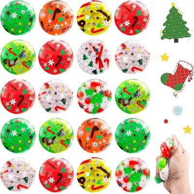 Productafbeelding van Anti-stress kerstballen - Set van 20 - Stressballen - Kerstmis - Anti-stress speelgoedballen - Feestcadeau