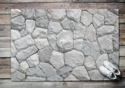 Produktbild von Fußmatte Aussen - Schuhmatte Haustür- Schmutzfangmatte Türvorleger - Outdoor Teppich Schmutzfänger - 150x100 cm - Felsblock